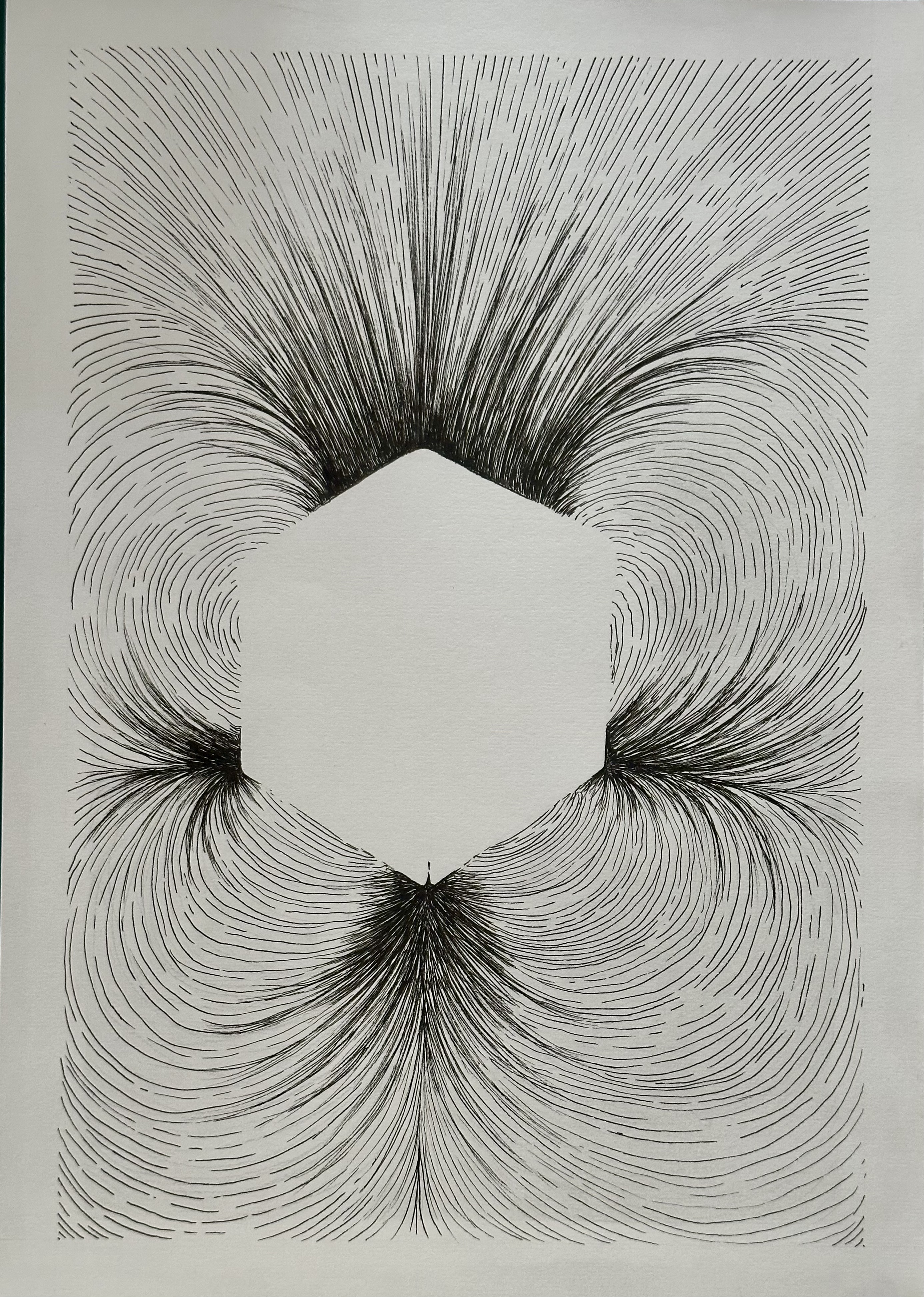 Invisible Forces research drawing by Lea Langley for the Dark Matter installation